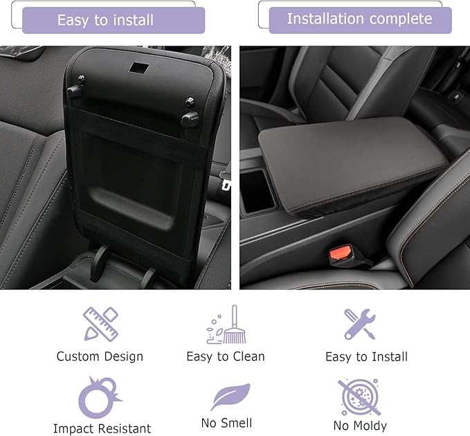 LUWU 2024 2025 Prologue Center Console Cover Compatible with 2024 2025 Honda Prologue Accessories 2025 Prologue EX/Touring/Elite Armrest Cover Center Console Pad Armrest Console Cover (Thin Black)