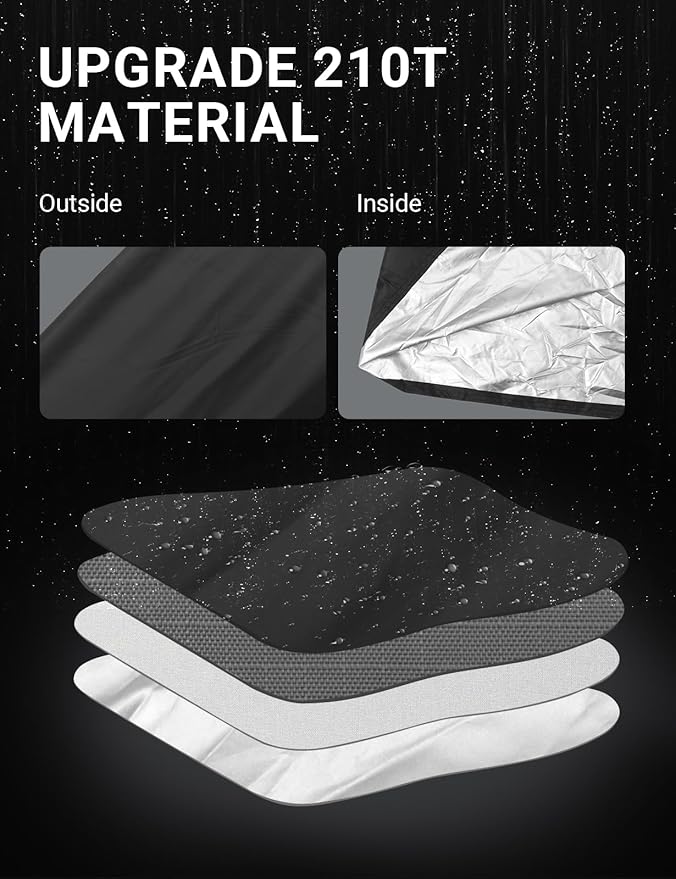 Proadsy 6 Layers Car Cover Custom Fit for Jeep Wrangler 4 Door JK JL YJ TJ 2018-2024 2025 Windproof All Weather Waterproof Sun Rain UV Dust Snow Protection Outdoor Covers