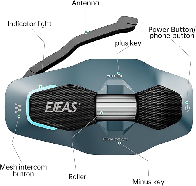SolaMr X10 Motorcycle Helmet Bluetooth Headset Speakers Headphone, Ski Helmet Intercom Integrated Mesh Communication System Support 10 Riders with Bluetooth 5.1, Noise Cancellation, Music Share, Green