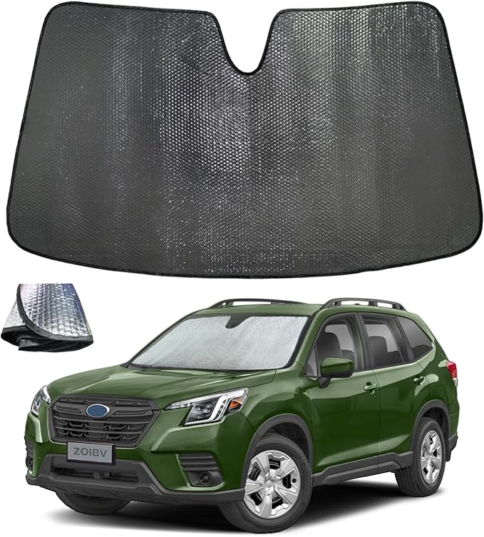 Windshield Sun Shade for Subaru Forester 2019-2024 - 5-Layer Bubble Foldable Front Window Shade Sun Visor Accessories - Blocks Heat & UV Rays