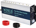 WZRELB 4000W Pure Sine Wave Inverter, Car Power Inverter 48V DC to 110V 120V AC Converter for RV, Truck, Solar, Outdoor with Dual AC Outlets, Hardwire Port, Surge 8000W, LED Display,Off-Grid