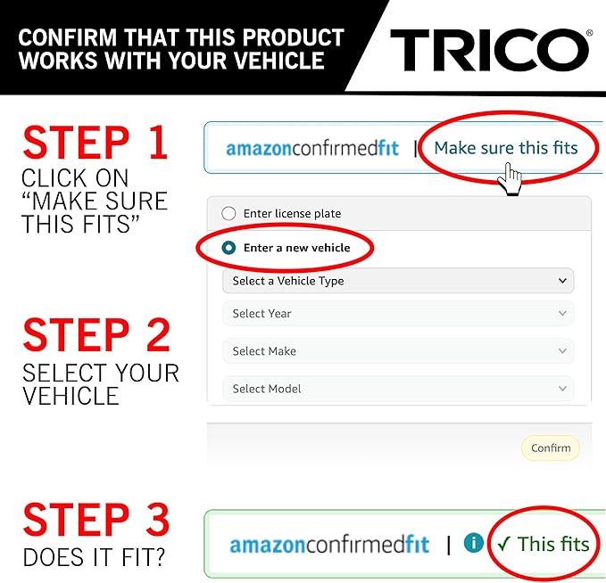 TRICO Diamond 20" + 20" Premium Automotive Replacement Windshield Wiper Blades (Set of 2), Passenger and Driver Side All-Weather Beam Wiper Blades for Select Vehicle Models