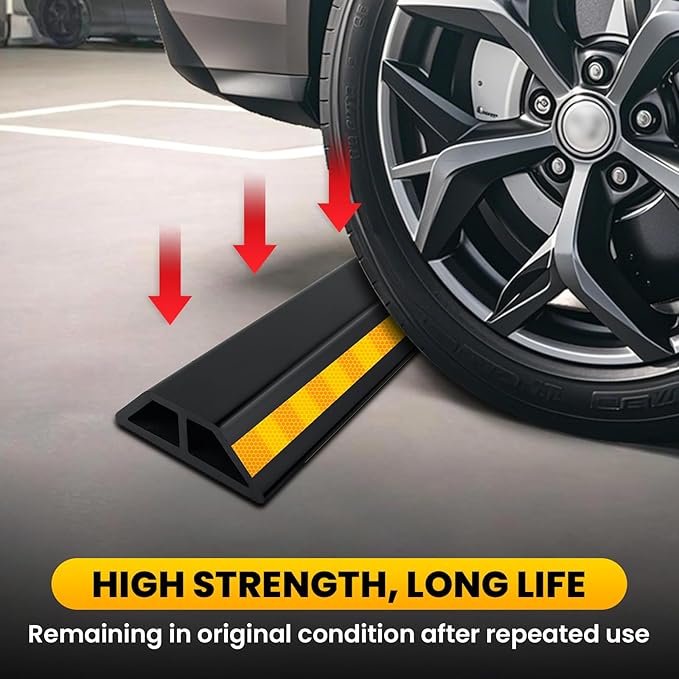 2 Pcs 18'' Heavy Duty Parking Aid for Garage, with Yellow Safety Stripes, Parking Gadgets Protects Car and Garage Walls, Parking Stopper Easy to Install 2 Packs