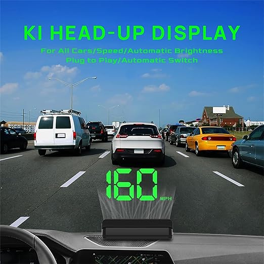 Heads up Display for Cars,Car HUD,Head up Display for Car,Digital GPS HUD Speedometer,USB Cable Plug and Play,Automatic Brightness Adjustment,Large Font Display