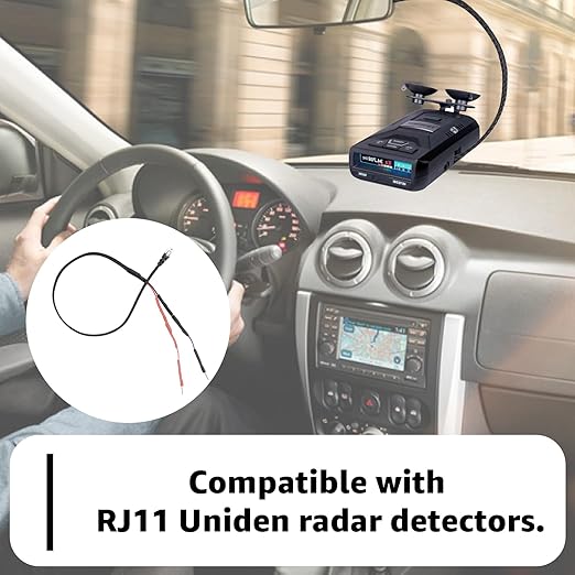 1PC RJ11 Replacement Mirror Wire Power Cord for Uniden Radar Detectors，Fits R4 R3 R1 R7 R8 Model(3005201U)