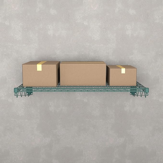 24" x 48" Green Epoxy Wire Wall Mount Shelf
