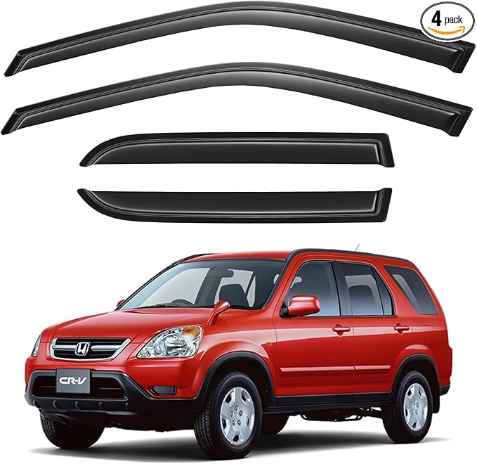 Window Visors Rain Guards for 2002 2003 2004 2005 2006 Honda CRV, Out-Channel Window Vent Wind Deflectors Visors Shades for 02 03 04 05 06 CR-V