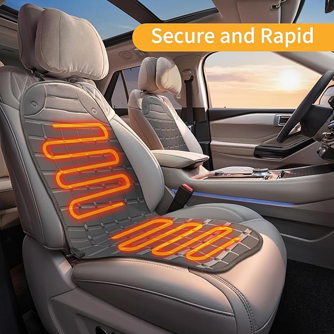 2 Pack Winter Seat Cushion - Portable Comfortable Fiber Seat Cover with Adjustable Buckle for Full Back and Seat (Black)