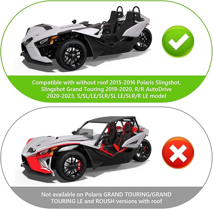 Half Cover for Polaris Slingshot, 420D Oxford Cloth Windshield Cover Waterproof Windproof All Weather Protection Covers for Slingshot S SL SLR R Signature LE Accessories