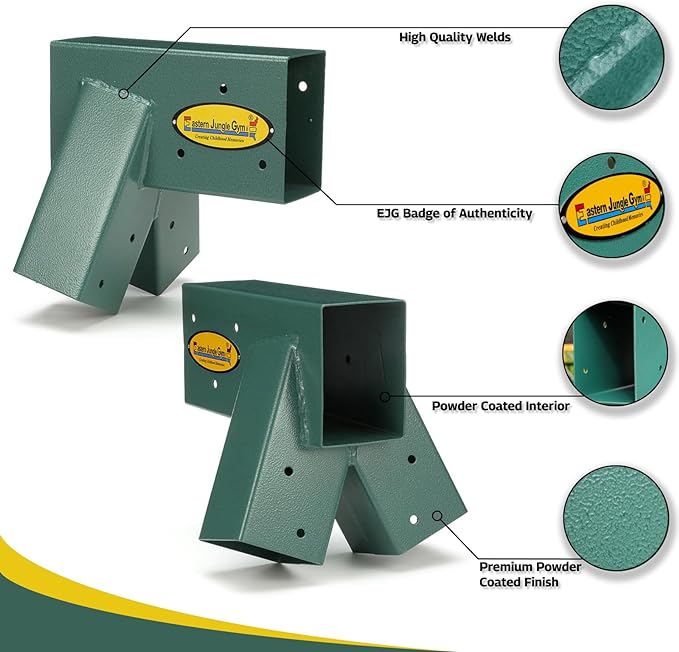 Eastern Jungle Gym Easy 1-2-3 A-Frame 2 Brackets for Swing Set with All Mounting Hardware, Green