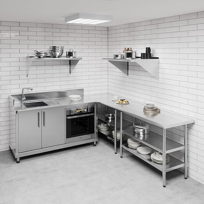 AmGood 36" Long X 24" Deep Stainless Steel Wall Shelf | NSF Certified | Appliance & Equipment Metal Shelving | Kitchen, Restaurant, Garage, Laundry, Utility Room