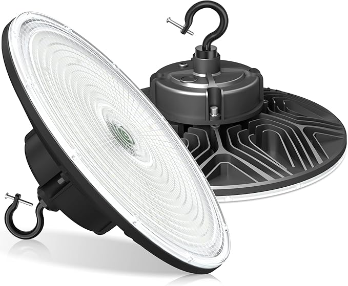 150W UFO-LED-High-Bay-Light, UL & DLC Listed 5000K Daylight 21000LM, 0-10V Dimmable LED High Bay Lights, IP65 Waterproof Commercial Bay Lighting Fixture AC100-277V for Warehouse(1 Pack)