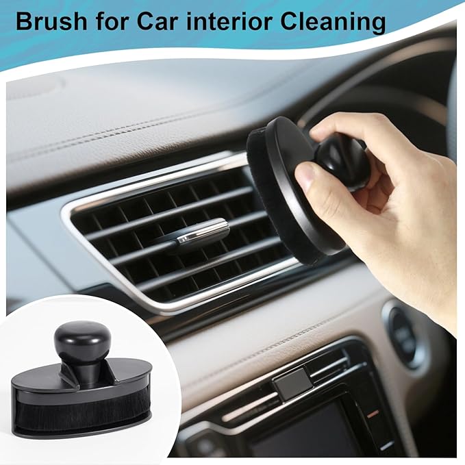 UNIMEIX Tire Shine Applicator Brush Large Vegan Oval Tire Shine Brush with Storage Stand for Vehicles Tire Shine Polish Wax and Car Wash