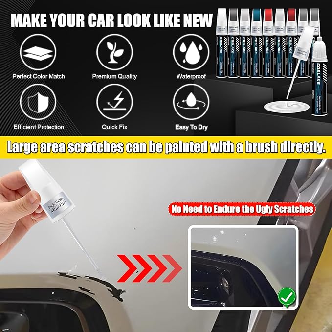 Car Touch Up Paint(Red Hot(PR6/ZR6)) for Chrysler, Car Paint Scratch Repair Kit, Quick & Easy Solution to Repair, 2 in 1 Scratch Remover Pen with 2PCS Disposable Micro Applicators