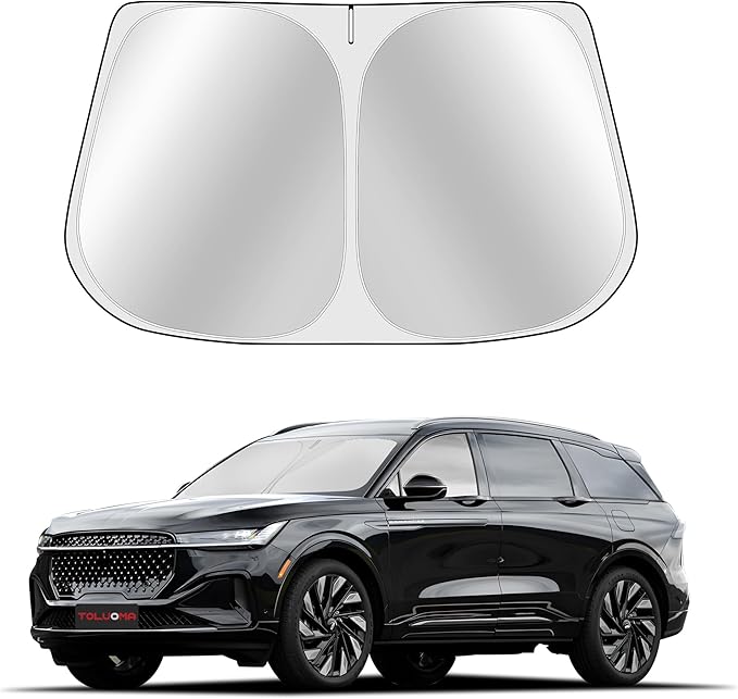 Custom Fit Windshield Sun Shade for Lincoln Nautilus 2024-2025 - Full Coverage, 210T Reflective Fabric, Double-Layer Design - Blocks 99% UV Rays, Keeps Car Cool, Easy to Install and Store