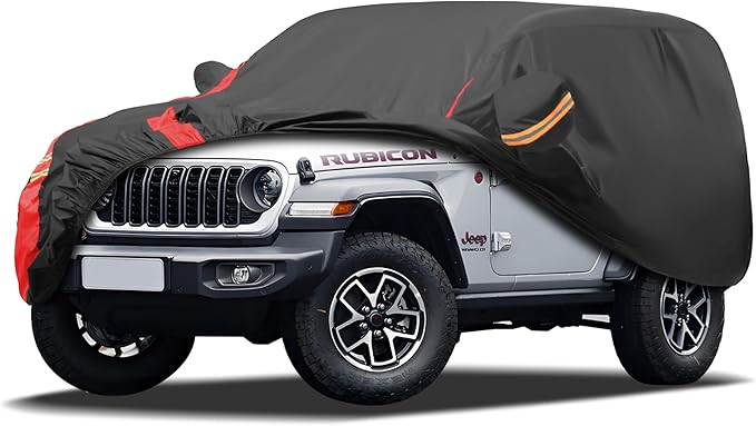 Car Cover Automobiles Waterproof All Weater Compatible with Jeep Wrangler Cover 2 Door, Outdoor Full Exterior for Covers Fits JK JL TJ YJ CJ