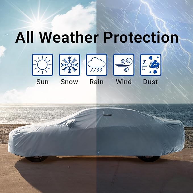 iCarCover Custom Car Cover for Chevy Cruze Hatchback (2017-2019) Waterproof All Weather Rain Snow UV Sun Protector Full Exterior Indoor Outdoor Car Cover (Stripe - Gray/Black)