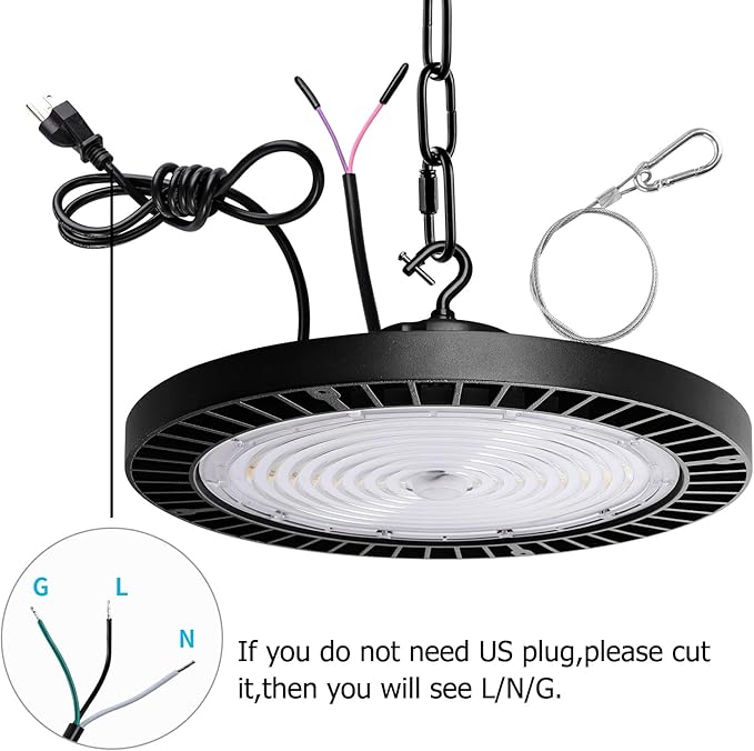 0-10V Dimmable UFO LED High Bay Light,3 CCT Selectable LED Shop Lights with US Plug,240W Power Tunable Garage Light,Waterproof Commercial Bay Lighting for Warehouse Workshop Barn,Pack of 1