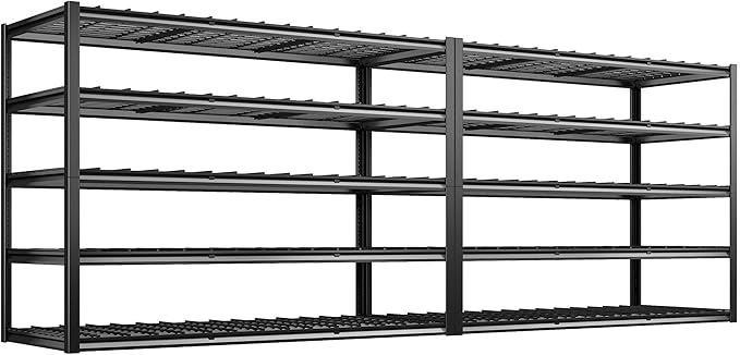 REIBII 60" W Garage Shelving Heavy Duty Metal Shelving 3000LBS Storage Shelves Adjustable Metal Shelves for Storage Industrial Garage Shelves for Warehouse Basement 60" W x 24" D x 72" H 2 Pack