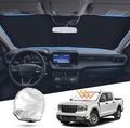 T TGBROS Windshield Sun Shade for Ford Maverick 2022-2025 Front Window Sun Shade Foldable Sun Shield Sun Visor Cover Block Heat and Sun Protection Reflective Polyester