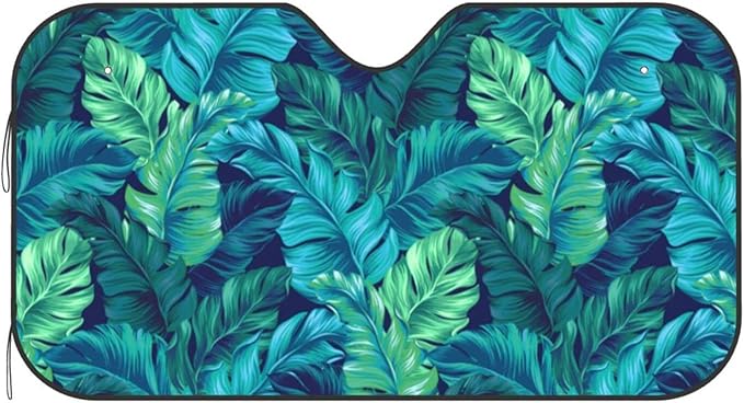 Tropical Leaves Car Windshield Sunshade Front Window Sun Visor Protector Foldable Shield Cover for Truck SUV