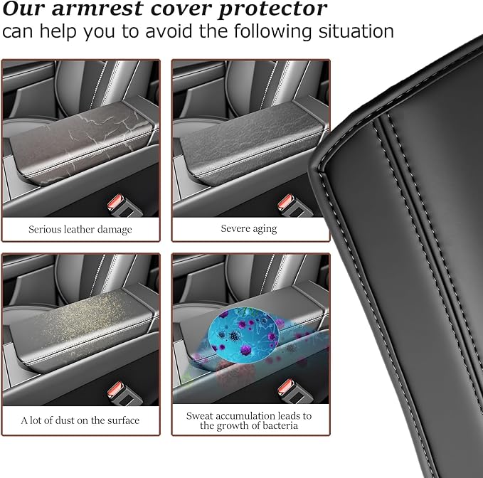 SKTU for 2025 2026 Tesla Model Y Armrest Cover for 2025 2026 Tesla Model Y Center Console Cover Tesla Model Y 2025 2026 Accessories Console Cushion 2025 2026 Model Y Seat Box Cover [Durable, Soft]