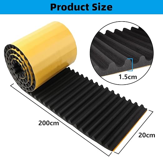 Spurtar Ultra Thick Garage Wall Protector Garage Parking Aid, Self-Adhesive Car Door Protector, Wavy-Mat Wall Padding, Vehicle Door Edge Guards, Bumper Guards Protection Pads, 79" L x 8" W x 3/5"