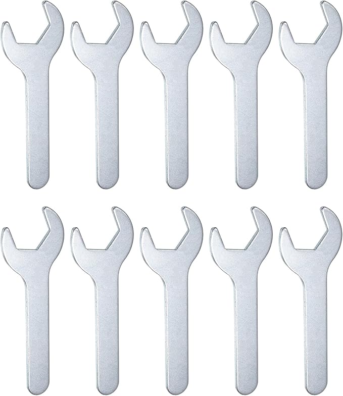 HARFINGTON 10pcs Small Wrench 25x126x2.8mm Metric U-Shaped Single Open Ended Spanner Super Thin Flat Head Galvanizing Wrench for Automotive Repair Furniture Assembly