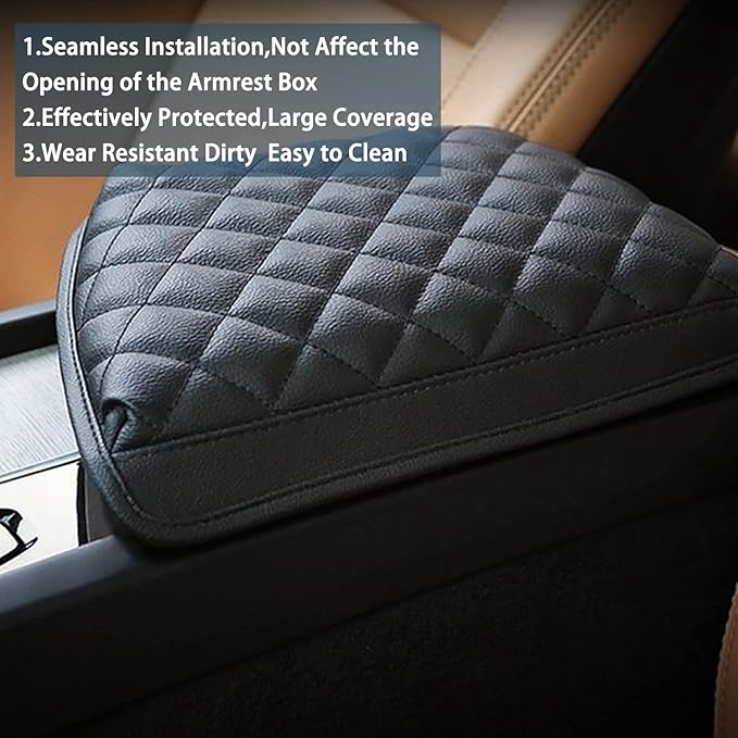 Ruiya XC90 Center Console Cover for 2018-2024 Volvo XC90 Accessories, Volvo XC90 Thicken Soft Comfy Armrest Cover Lid Protector Compatible with 2018 2019 2020 2021 2022 2023 2024 Volvo XC90