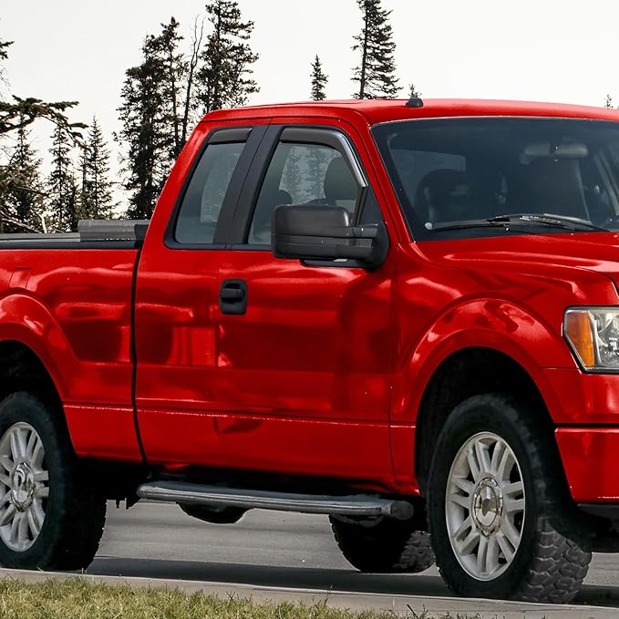 Voron Glass in-Channel Extra Durable Rain Guards for Ford F150 2004-2014 SuperCab, Window Deflectors, Vent Window Visors, 4 Pieces - 230181