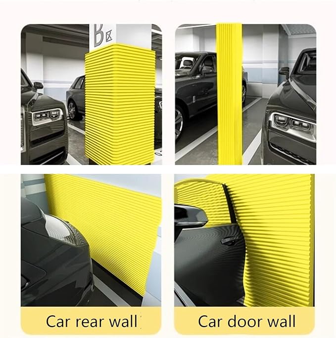 Garage Car Door Protector Wall Bumper Guard Extra Thick Self-Adhesive Furniture Warehouse Foam Column Protector for Parking Garages Cuttable, Yellow (Yellow, 2x10ft)