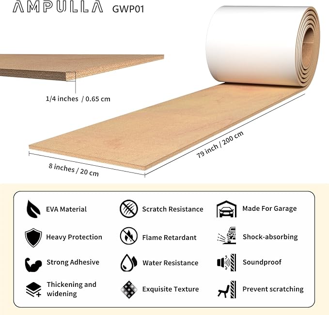 GWP01 Garage Wall Protector Car Door Protectors Bundle (Black & Marble Grain & Wood Grain 6-Pack)