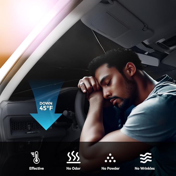 Custom Fit Windshield Sun Shade Umbrella for Honda HR‑V 2023‑2025 – Foldable Front Window Shield, Blocks UV Heat, Reduces Cabin Temp 20‑30 ℃, Easy‑Open Car Sunshade with Storage Bag