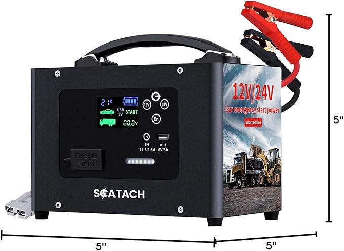 10000A Jump Starter, 24V 155WH Car Battery Jumper Starter for All Gas & All Diesel Engines, Heavy Duty Jump Starters, Truck Jump Starter Portable Power Station for Camping, Portable Power Bank (V10-1)
