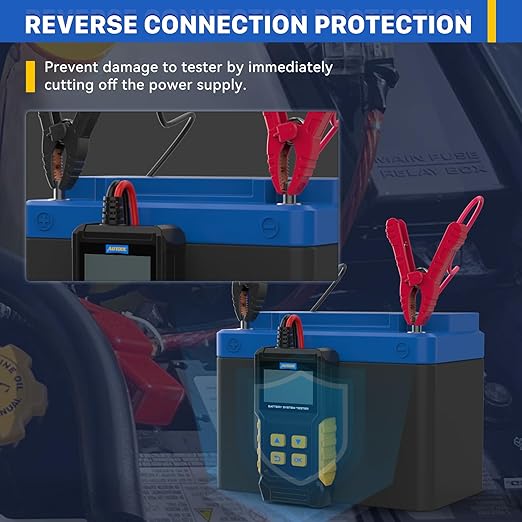 AUTOOL Car Battery Tester 12V 24V Battery Load Tester 30-2000 CCA Automotive Battery Tester, Cranking Charging System Analyzer, Color Screen Data Review Reverse Polarity Protection