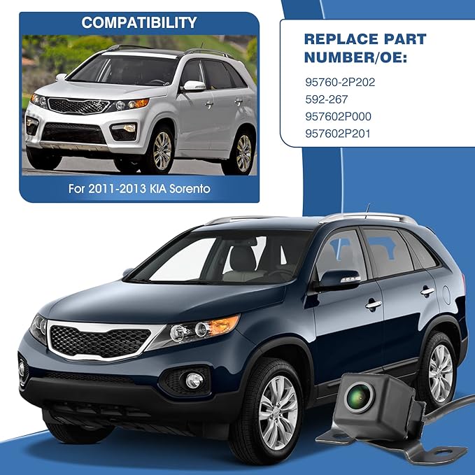 95760-2P202 Rear View Backup Camera Fit for KIA Sorento 2011 2012 2013, Reversing Parking Assist Camera Replaces 592-267 957602P000 957602P201
