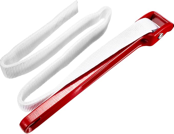 Mudder 12 Inch Strap Wrench Adjustable Pipe Nylon Plumbing Strap Wrench Oil Filter Jar Opener Handle Belt Anti-sliding Fixed Tool