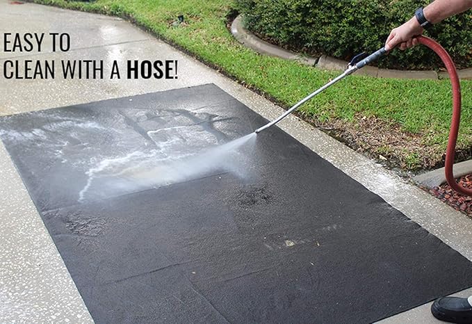 Golf Cart Mat for Garage Floor – Oil Absorbent, Waterproof, Battery Acid Resistant – 5x8ft Garage Mat – Cut to Size – Reusable Floor Protector for Golf Carts, ATVs, Motorcycles