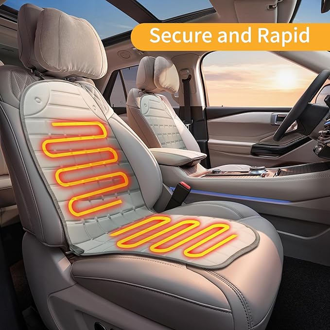 Seat Cover for Cold Weather, Winter Seat Cushion with Adjustanle Buckle for Full Back and Seat (1, Gray)