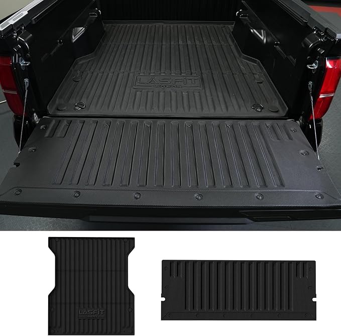 LASFIT Tailgate Mat for Toyota Tacoma 2024 2025(Not Fit Drop-in Liners), All Weather Truck Tailgate Liner for Tacoma TPE Tailgate Protector Liner Tacoma Accessories, Black