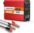 300W Power Inverter DC 12V to 110V AC Car Inverter with 4.2A Dual USB(18W) Charging Ports, Dual AC Adapter for Laptops