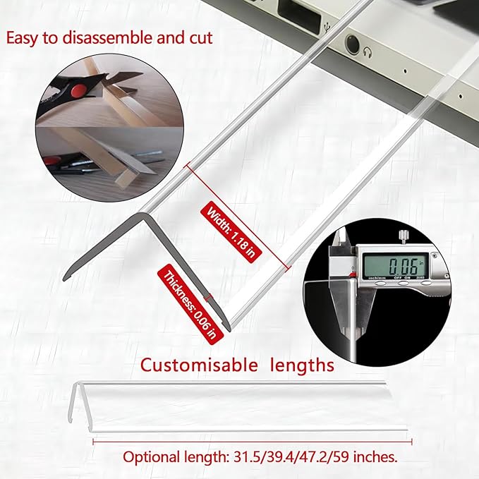 Wall Corner Protector - 4PCS, 39.4"x1.18" - Self Adhesive Clear Corner Protectors for Walls, Cabinet Doors, Edge Protector Trim; Easy to Install Corner Guards for Walls (120cm x 3cm)
