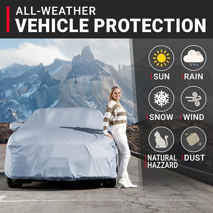 iCarCover Premium Car Cover for 1987-1996 Chevy Beretta Heavy Duty Waterproof All-Weather Automobiles Custom Fit Indoor Outdoor UV Snow Protection Covers with Straps and Bag