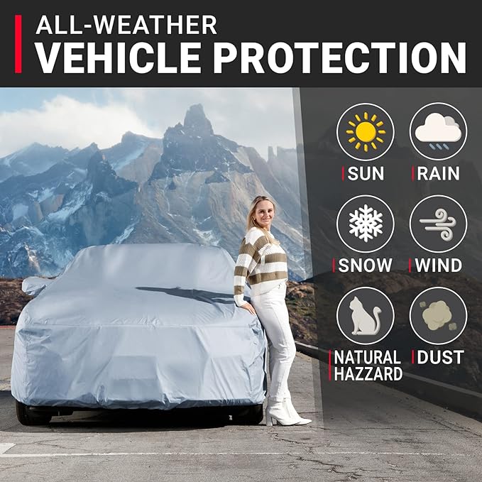 iCarCover Premium Car Cover for 1946-1960 Chevy Sedan Delivery Heavy Duty Waterproof All-Weather Automobiles Custom Fit Indoor Outdoor UV Snow Protection Covers with Straps and Bag