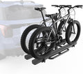 Aluminum 2 EBikes Rack Foldable 2'' Hitch Mounted Carrier Racks w/Ramps Over 200lbs Capacity for 5 inch Fat Tire Heavy Duty Universal E-Bike Racks for SUVs Cars Trucks RV 2-Inch Receiver