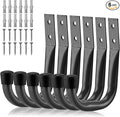 HORUSDY Garage Hooks Heavy Duty - 6Pcs 4.37 Inch Metal Garage Storage Hooks for Wall, Utility Hook for Hanging, Easy Use