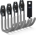 3-H Garden Hose Holder Wall Mount 4 Pack,Solid Steel Hose Hanger,Water Hose Holders for Outside,Perfect for Hanging Outdoor Air Hose,Ropes,Pipes,Garden Tools,Ladders,Bikes,Bulk Items(Gray)