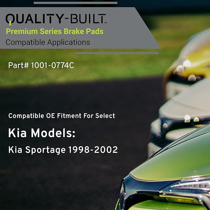 Premium Ceramic Front Brake Pads (1001-0774C) Compatible with Kia Sportage 1998-2002
