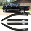 4pcs Shatterproof Rainproof Sun Rain Guards Shield Side Window Wind Deflectors Dark Smoke Vent Window Visors for F-150 04-08 Lincoln Mark LT 06-08 SuperCrew/Crew Cab 94443