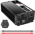 Xijia 1500W(Peak Power 3000W) Pure Sine Wave LCD-Display DC 24V Inverter AC 120V 60HZ Solar Inverter for Home rv Truck Use car (DC24V (Range 20V-30V) 1500W)
